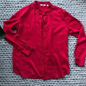Uniqlo Red Polka Dot Blouse